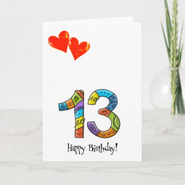 **13th** BIRTHDAY FOR SPECIELL *NEW TEENAGER* Kort (Framsida)