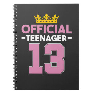 13th Birthday Girl Princess Officiell Teenager Anteckningsbok