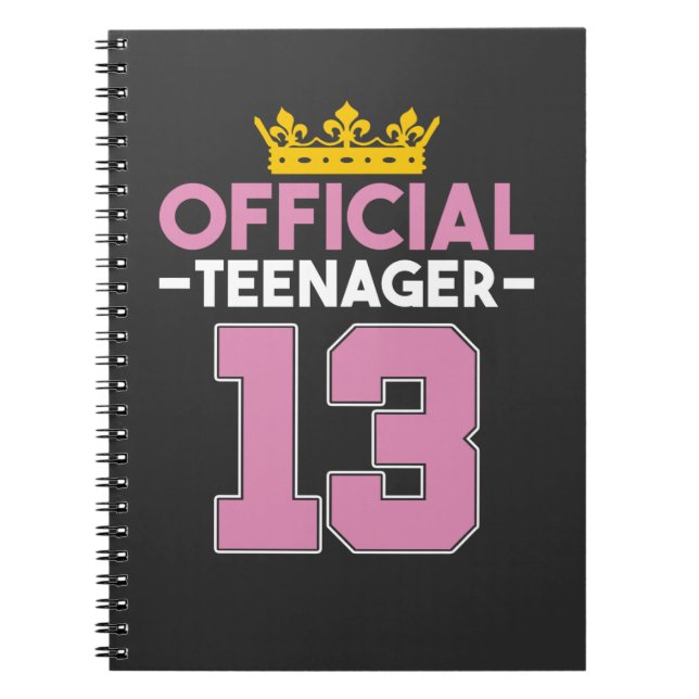 13th Birthday Girl Princess Officiell Teenager Anteckningsbok (Framsidan)
