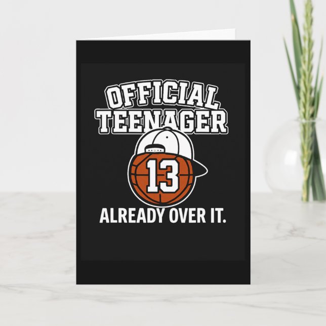 13th Birthday Official Teenager Funny Teen Sketll  Kort (Framsida)