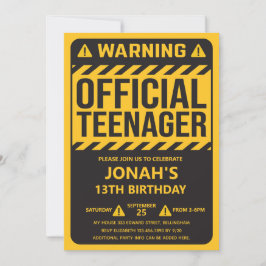 13th Birthday Party Teenage Boy  Inbjudningar