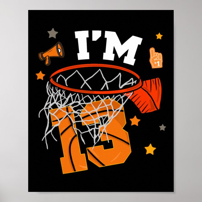 13th Birthday Sketll Boy 13 Yr Old Thirteen Years  Poster (Framsidan)