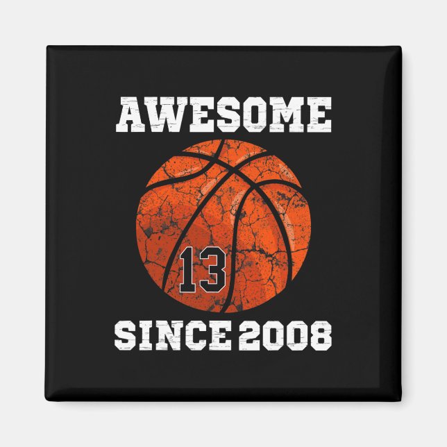 13th Birthday Sketll Lover Gift 13 Years Old Vinta Magnet (Framsidan)