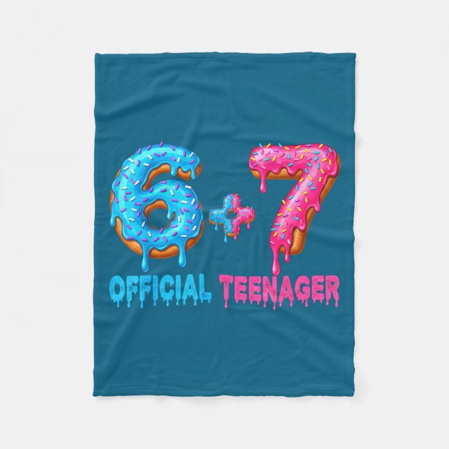 13th Birthday Teenager 6+7 67 Donalt Drip  Fleecefilt (Framsidan)
