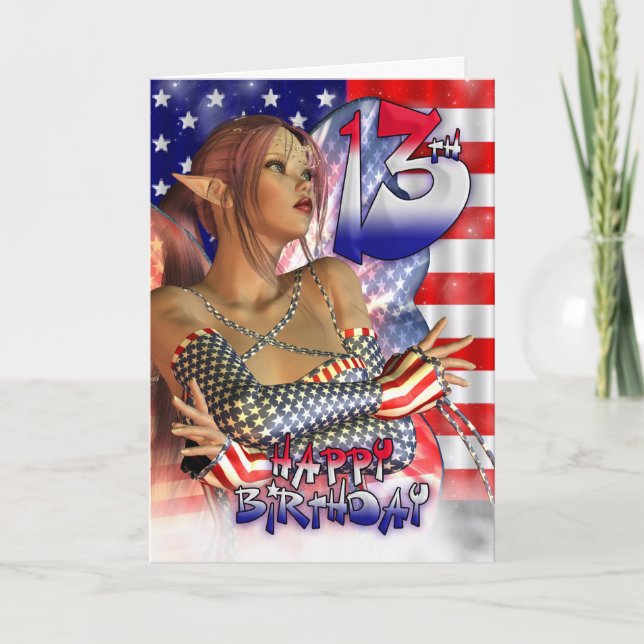 13TH Birthday Teenager, Lycklig 13th Birthday Kort (Framsida)