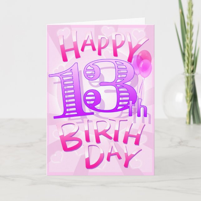 13th födelsedag för lycklig kort (Framsida)