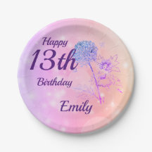 13th födelsedag för rosa flicka för gnistra felik