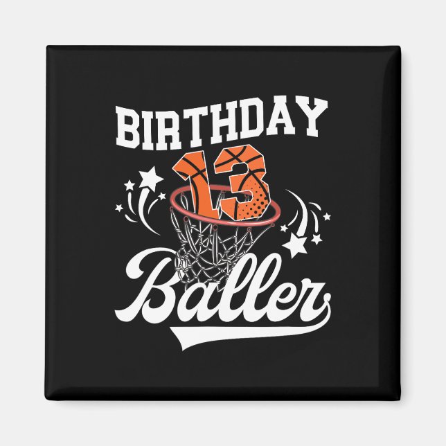 13th Sketll Birthday Thirteen Year Old Sketll Play Magnet (Framsidan)