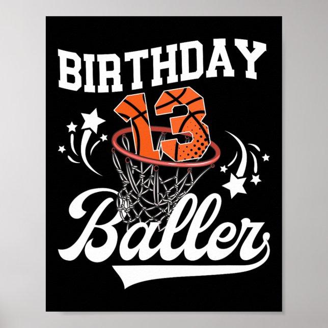 13th Sketll Birthday Thirteen Year Old Sketll Play Poster (Framsidan)