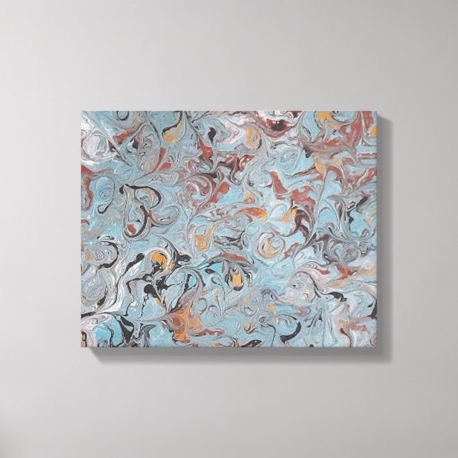 13x11 Akrylmålning av smält iskräm Canvastryck (Framsida)