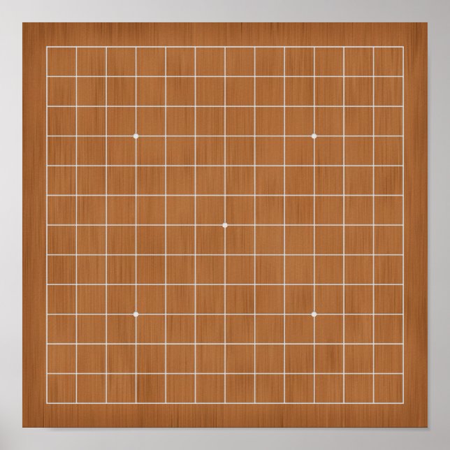 13x13 Goban med Anpassade av vitt Linjer Poster (Framsidan)