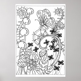 13x19-färgning poster fjäril