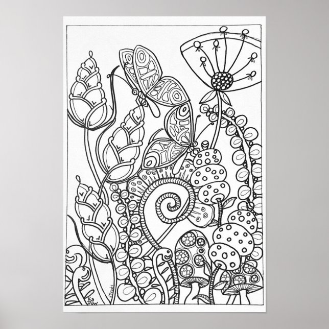 13x19-färgning poster fjäril (Framsidan)