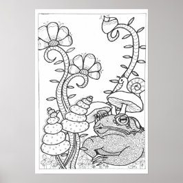 13x19-färgning poster med en groda