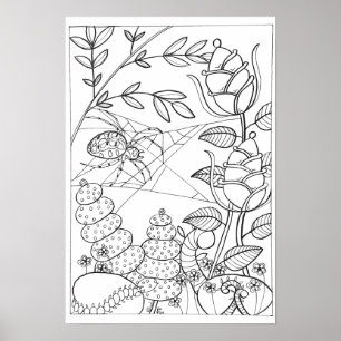 13x19-färgning poster med spindel
