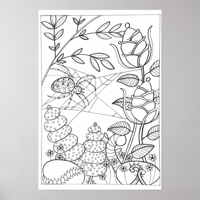 13x19-färgning poster med spindel (Framsidan)