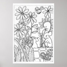 13x19-färgning poster mus och snigel