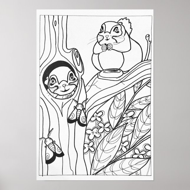 13x19-färgning poster sibiriska flygekorrar (Framsidan)