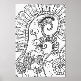 13x19-färgning poster vattenpelare och snigel