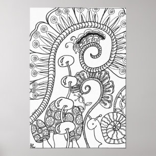 13x19-färgning poster vattenpelare och snigel