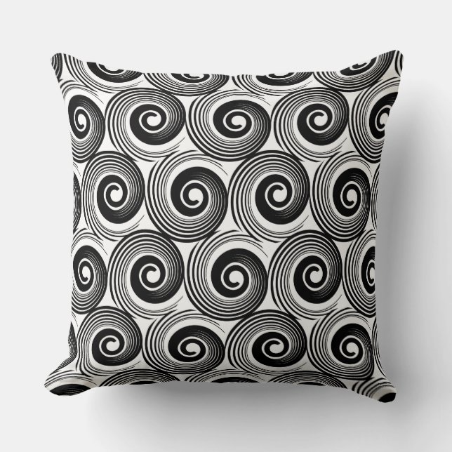 140216 Spiral - Svartvit Kudde (Framsida)