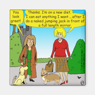 1411 Jumping Jack Diet Tecknad Magnet