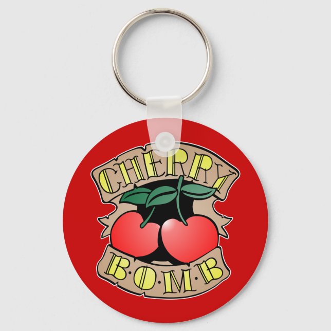 1413032011 Cherry Bomb Inverso (Rocker & Kustom) Nyckelring (Framsida)