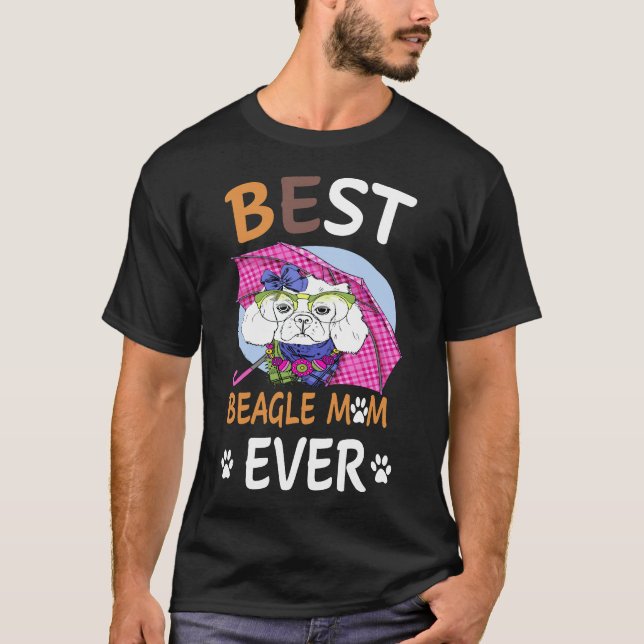 141 Bästa Beagle Mamma någonsin T Shirt (Framsida)