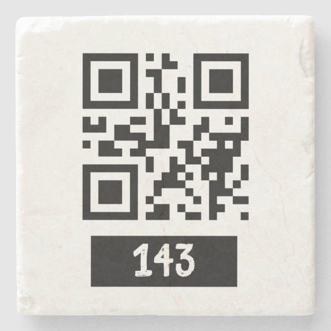 143 hemligt QR-kodmeddelande, avkoda det och säg d Stenunderlägg (Framsidan)