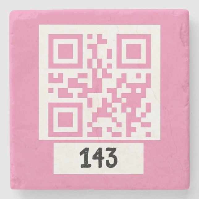 143 hemligt QR-kodmeddelande, avkoda det, säg det. Stenunderlägg (Framsidan)