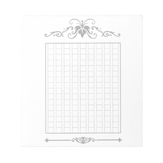 144字：飾り原稿用紙＜灰＞[gr01]  anteckningsblock (Framsida)