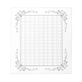 144字：飾り原稿用紙＜灰＞[gr02]  anteckningsblock