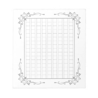 144字：飾り原稿用紙＜灰＞[gr02]  anteckningsblock