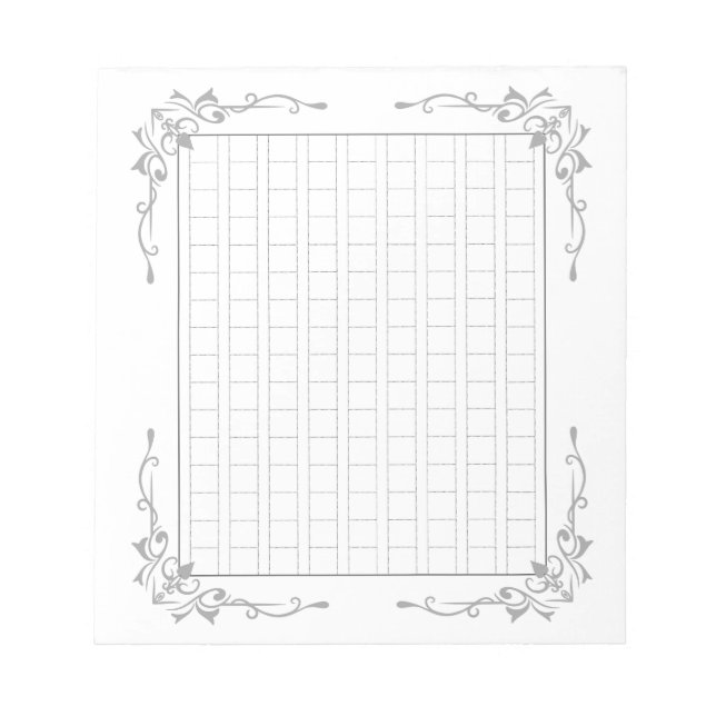 144字：飾り原稿用紙＜灰＞[gr02]  anteckningsblock (Framsida)