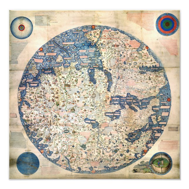 1458 World Map by Fra Mauro Fototryck (Framsidan)
