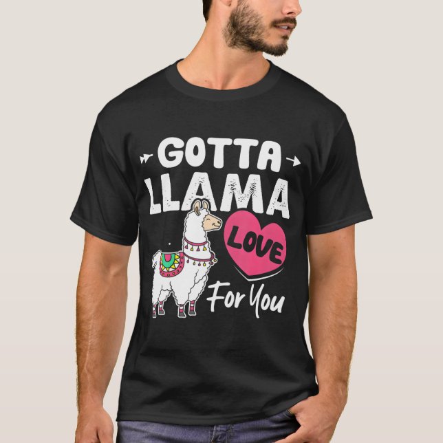 145 måste Llama Kärlek för dig futtig Valentines d T Shirt (Framsida)