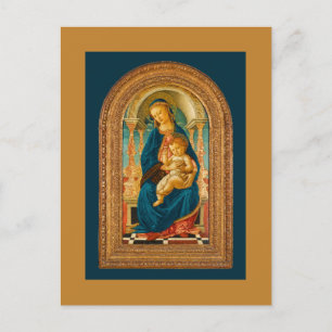 1470 Botticelli Madonna och barn Enthroned Helg Vykort