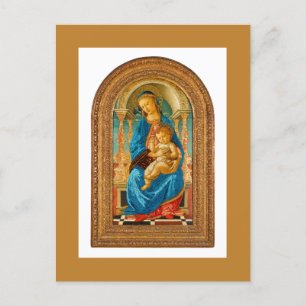 1470 Botticelli Madonna och barn Enthroned Helg Vykort