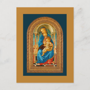 1470 Botticelli Madonna och barn Enthroned Helg Vykort