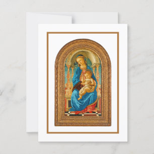 1470 Botticelli Madonna och barn Enthroned Vykort