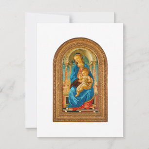 1470 Botticelli Madonna och barn Enthroned Vykort