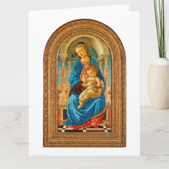 1470 Botticelli Madonna och barn på tron  Kort (Framsida)