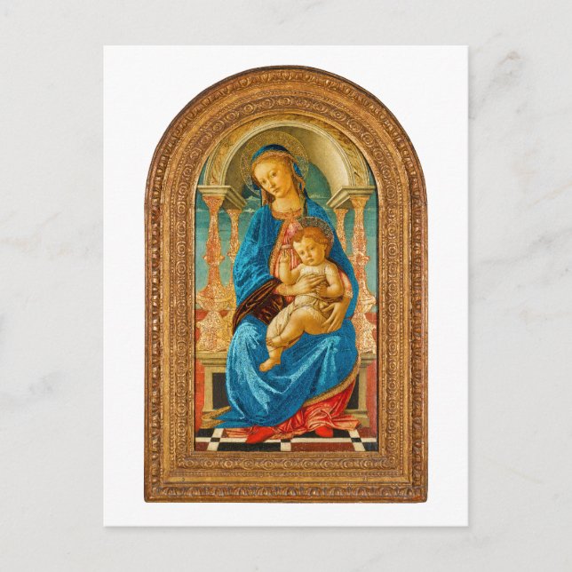 1470 Botticelli Madonna och barn på tron Vykort (Framsida)