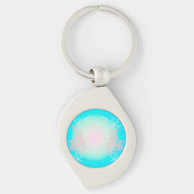 147 SWIRL SILVERFÄRGAD NYCKELRING (Framsidan)