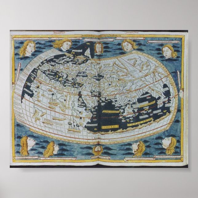 1482 Ancient World Map Poster (Framsidan)