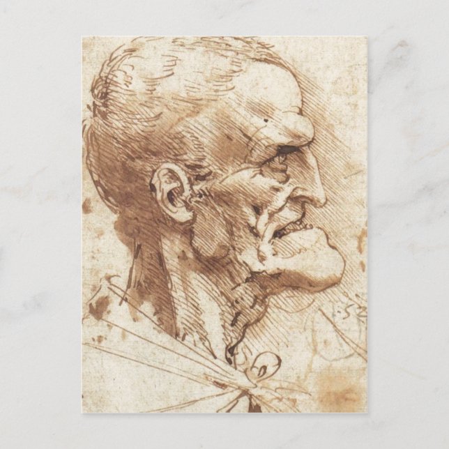 1487 1490 ) är ett teckning av Leonardo da Vinci S Vykort (Framsida)