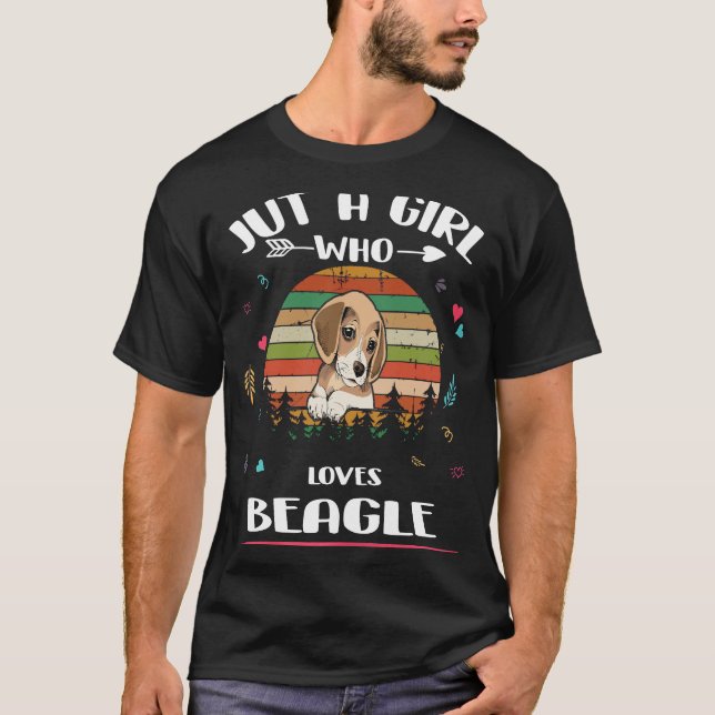 148 Bara en flicka som Kärlek Beagle T Shirt (Framsida)