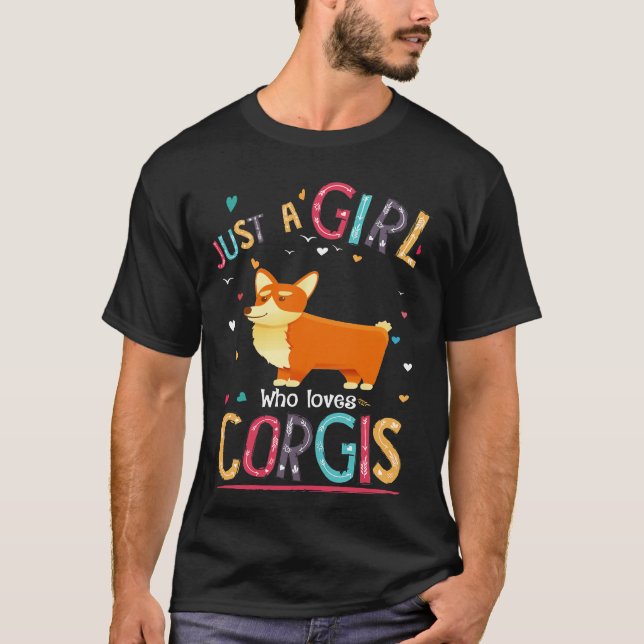 148 Bara en flicka som Kärlek Corgi T Shirt (Framsida)