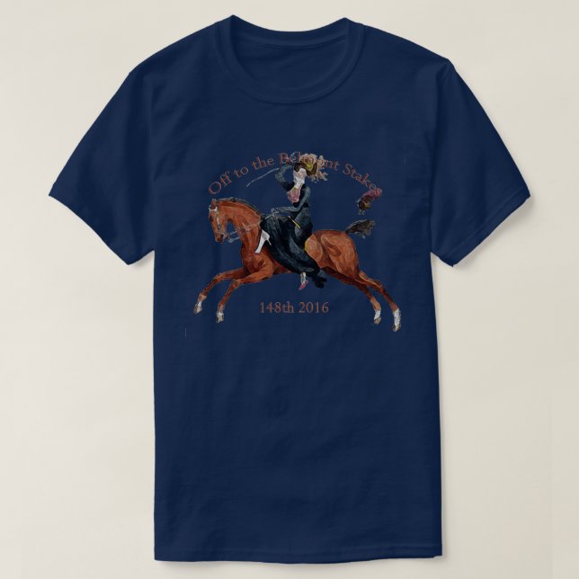 148th Belmont Stakes 2016 Horse Tävla T Shirt (Design framsida)