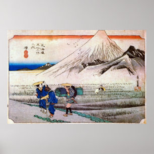 14. 原 宿, 広 重 Hara-juku, Hiroshige, Ukiyo-e Poster